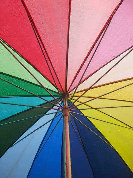 istock Rainbow umbrella opened close up full color 2197568671