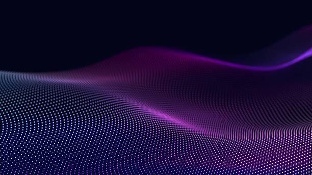 istock Dynamic wave of color particles. Digital technology background. 3d rendering. Seamless loop. 4k 2197569223