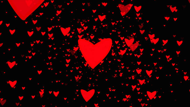 istock Red color Heart abstract background for web design. Abstract background with hearts. Digital illustration. 3d rendering 2197572000