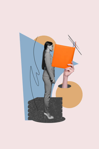 istock 3D photo collage composite trend artwork sketch image of black white silhouette young student lady read huge book study education 2197574620