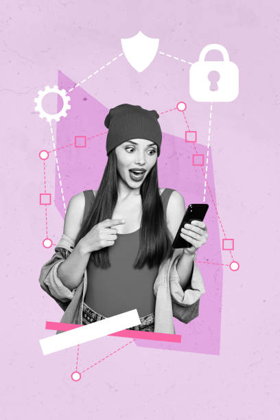 istock Vertical creative picture collage young woman internet user smartphone web cyber security data protection padlock locked access 2197574634
