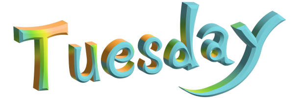 Illustration of a beautiful 3d gradient Tuesday icon image