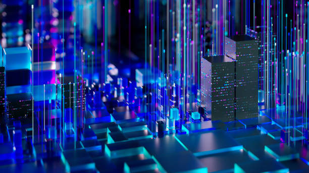 Futuristic Cityscape: A Digital Symphony of Light and Geometry