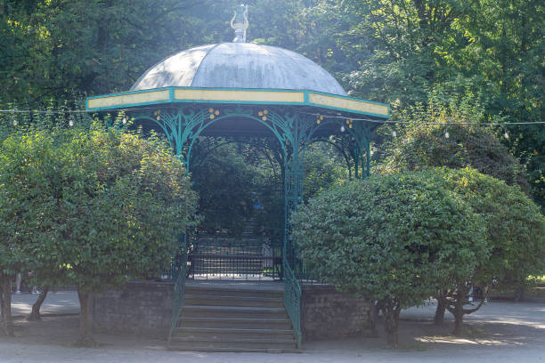 istock Gazebo in a green park. 2197580044