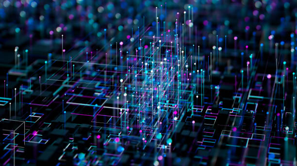 istock Neon Circuitry: A 3D Exploration of a Digital Cityscape 2197581940