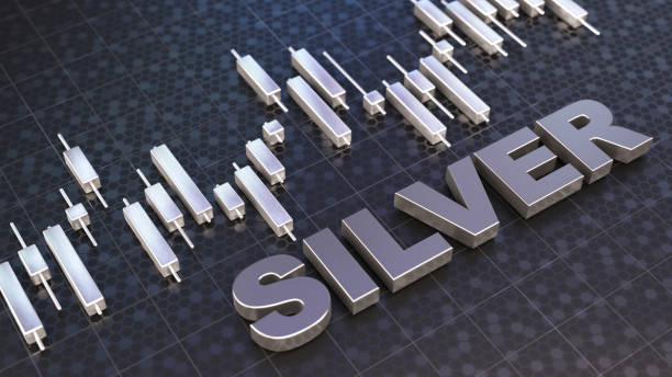 istock Silver Trading Concept with Stock Market Candle Stick Chart 2197584335