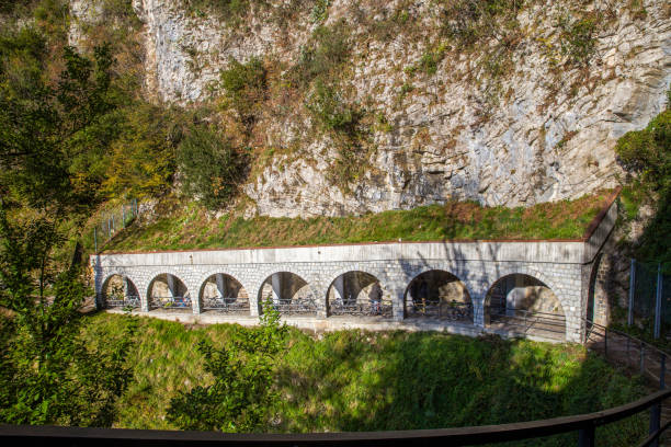 istock Olive trail with canopy roof in Lugano suburb 2197589314