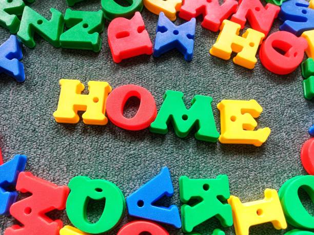 istock word HOME , 3d text colorful alphabet 2197592449