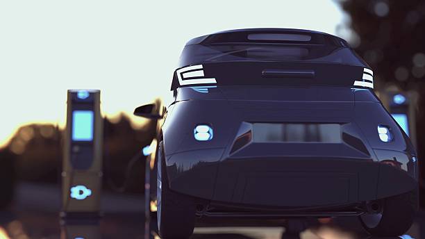 istock Electric car charging at a charging station. 3d illustration 2197594031