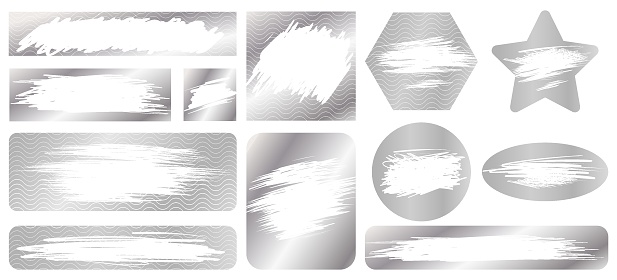 Scratch Card Transparent Silver Scratch Cards Scraped Texture Effect Vector Set Of Metallic ...