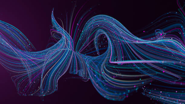 istock Ethereal Waves: Flowing Luminescence in Blue and Pink 2197595187