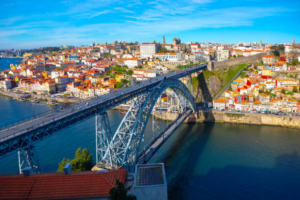 istock Dom Luis I Bridge spans the Douro River in Porto 2197596014