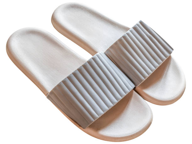istock Gray slipper shoes isolated on white background with clipping path 2197604205