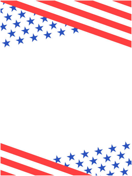 illustrations, cliparts, dessins animés et icônes de symboles du drapeau des états-unis cadre abstrait bordure modèle de conception vectorielle - patriotisme