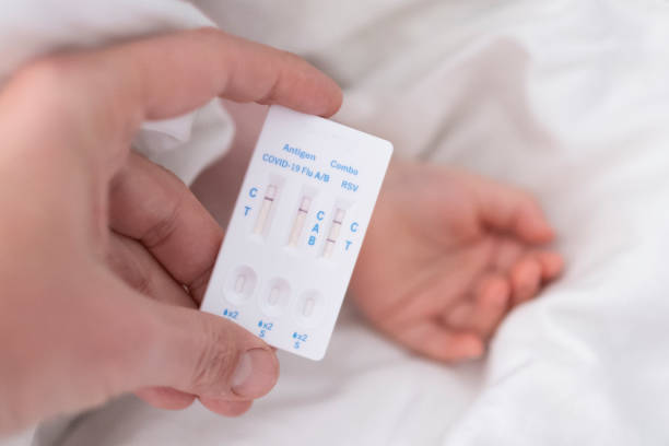 istock Child tests positive for Respiratory Syncytial Virus. 2197606728