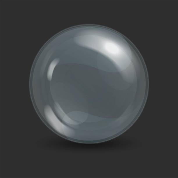 istock Drop of serum lotion cleansing foam for face care, vector element transparent air soap bubble on black background 2197609176
