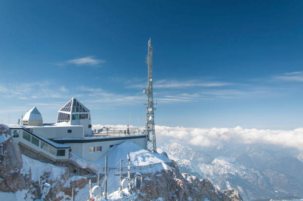 istock communication tower and summit building Zugspitze in Germany 2197610173