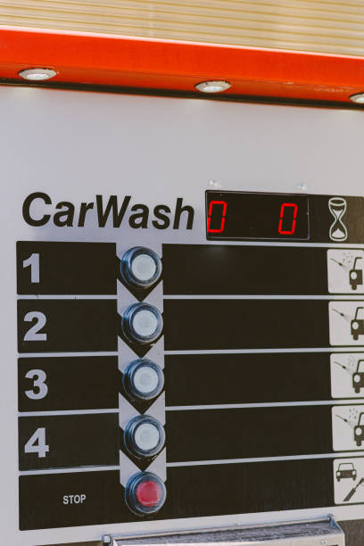 istock A self service car wash machine with different wash programs for a complete vehicle care. 2197612976