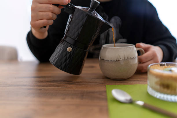 istock Drink espresso coffee with a Moka Pot. 2197619785