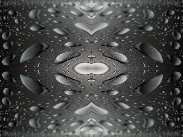 Kaleidoscope of heart-shaped drops