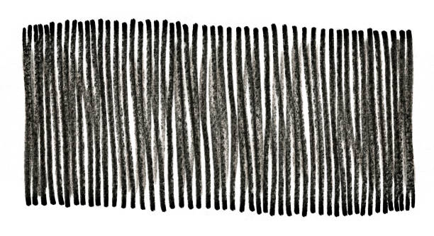 istock Close up of a black pencil and felt-tip pen stroke for design on white paper background 2197622775