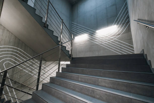 istock office building concrete wall staircase underground parking lot 2197624442