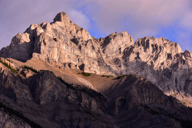 Rugged majestic Cascade Mountain towers above the town of Banff,  Banff NP, Alberta, Canada.