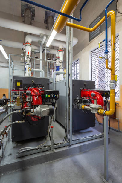 istock Gas boilers of medium power boiler house 2197631335