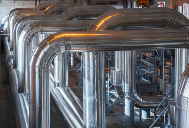 Piping as found inside a modern industrial power plant