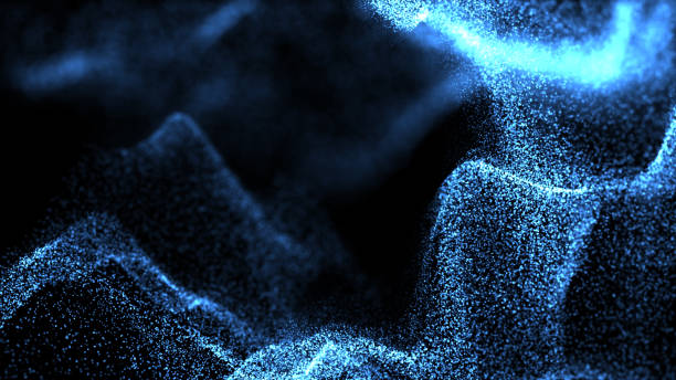 istock Beautiful Particles with Flare on Black Background in Slow Motion. 2197632619