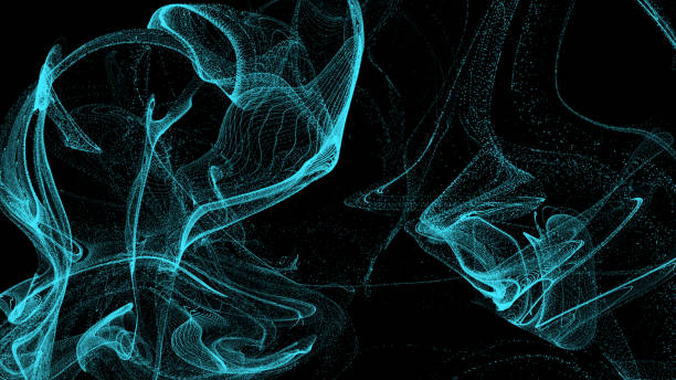istock Beautiful Particles with Flare on Black Background in Slow Motion. 2197632811