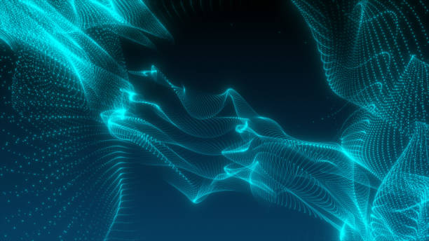 istock Beautiful Particles with Flare on Black Background in Slow Motion. 2197632826