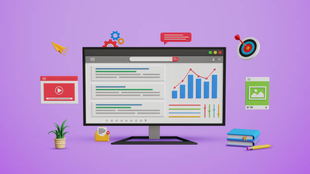 istock SEO tools, top search ranking, website promotion, search engine optimization, website SEO, organic search ranking. Website search results ranking on a 3D computer 2197640421