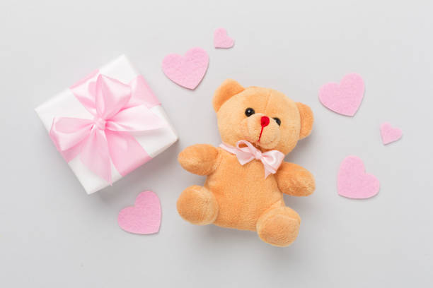 istock Valentines day composition with gifts on color background, top view. 2197640784
