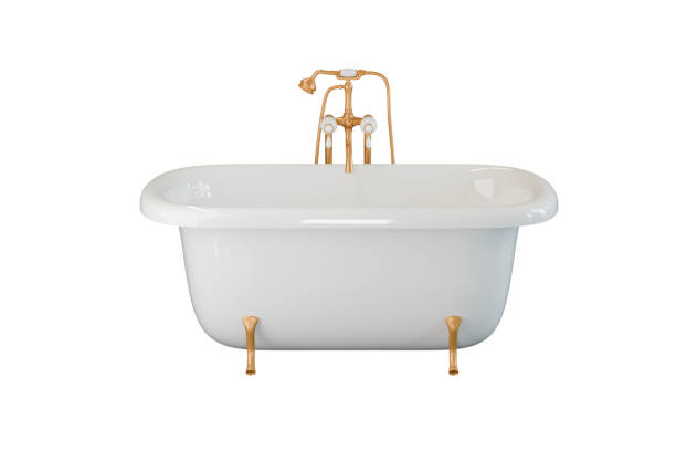 istock 3D model of an antique bathtub on a white background 2197642924