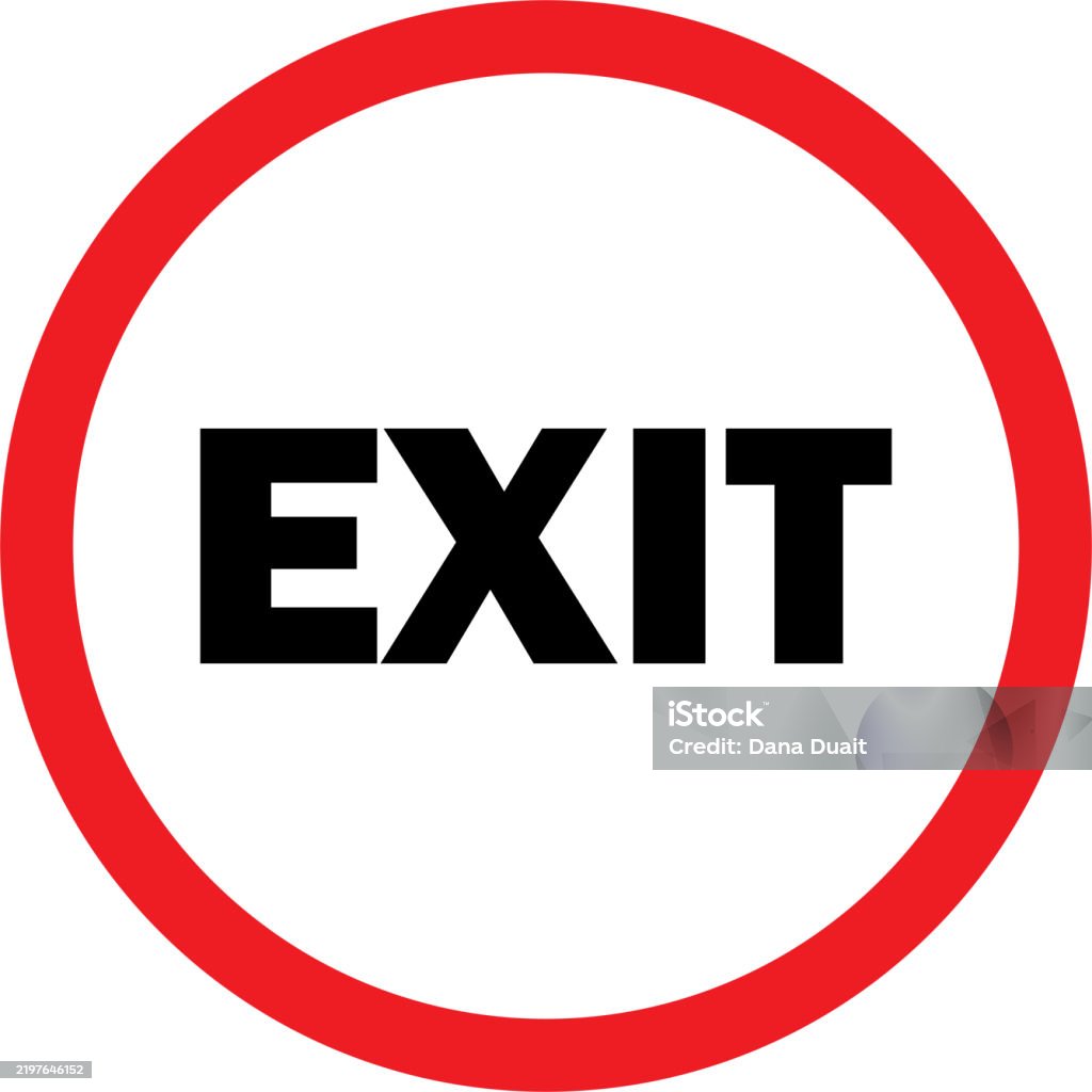 Exit Signs Learning Exit Sign Stock Illustration - Download Image Now - Accidents and ...