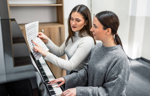 istock Piano teacher and student in a classroom 2197650626