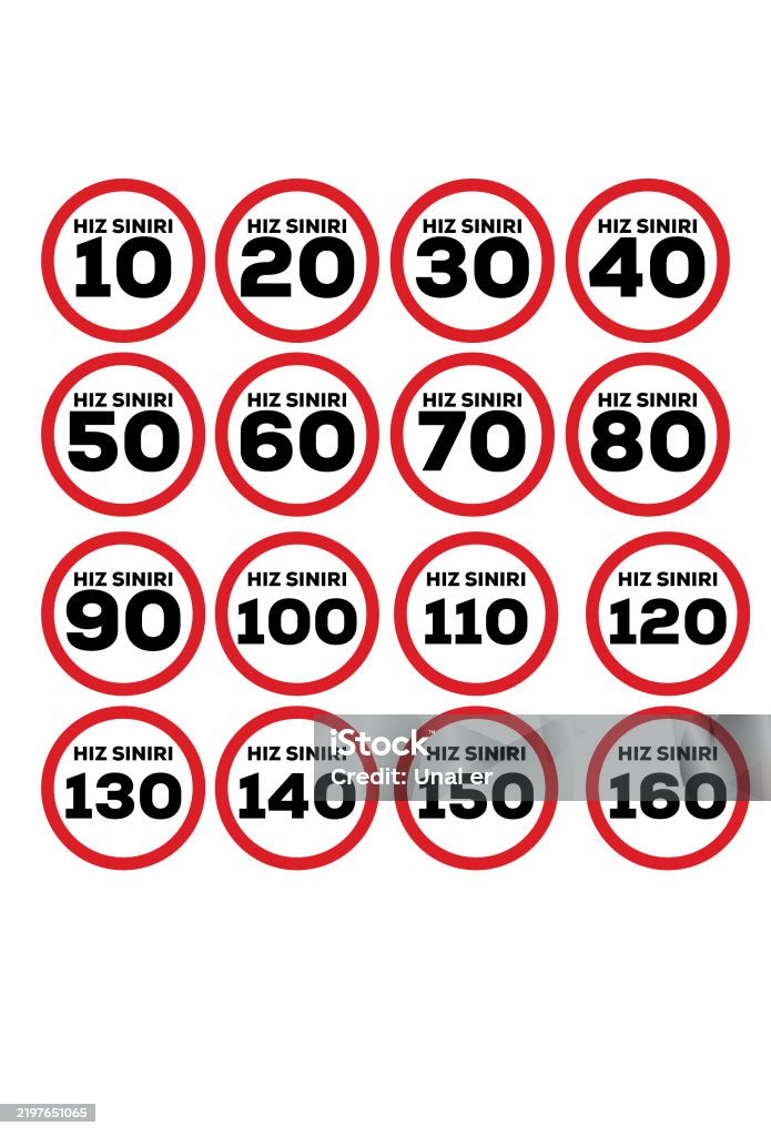 Speed Signage Round Round Speed Indicator Plate Stock Illustration - Download Image Now ...