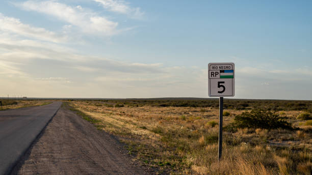istock Province route 5 road signed in remote location 2197651423