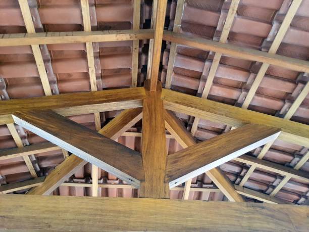 istock Internal structure of wooden roof 2197653423
