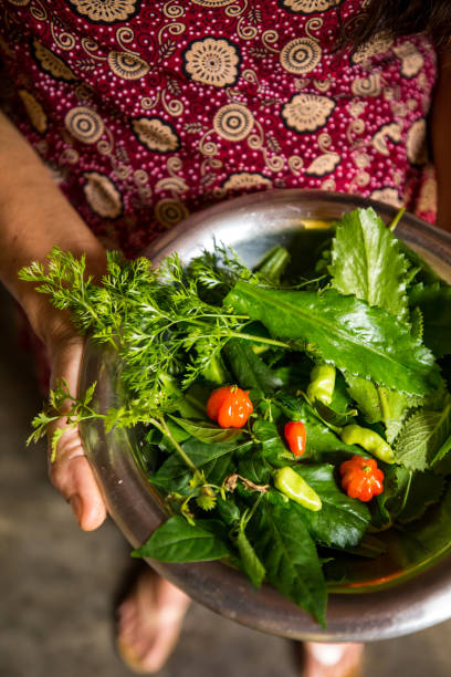 istock Woman showing a with some fresh ingredients recently picked 2197656203