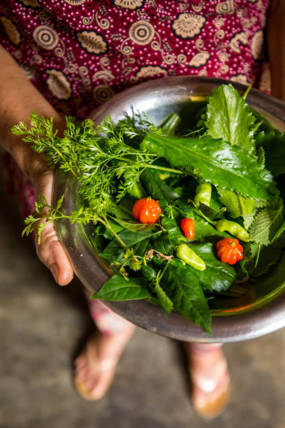 istock Woman showing a with some fresh ingredients recently picked 2197656219