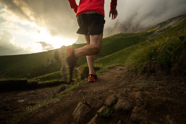 istock Man trail running on mountain: the Dolomites 2197658842