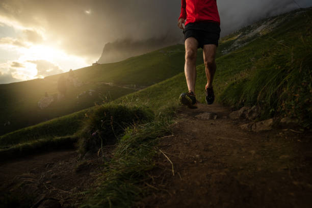 istock Man trail running on mountain: the Dolomites 2197658851