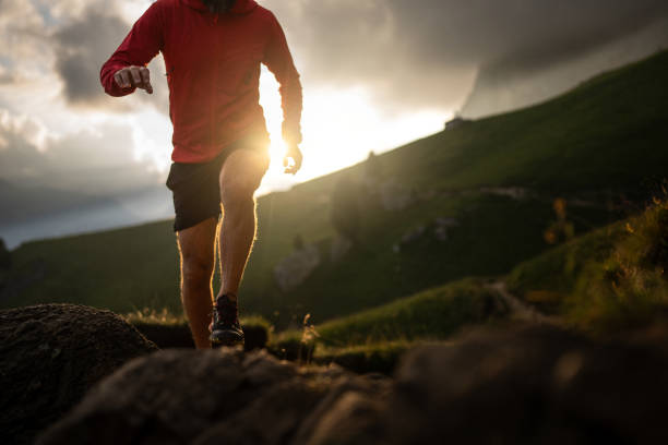 istock Man trail running on mountain: the Dolomites 2197658864