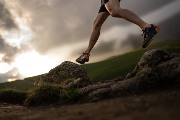 istock Man trail running on mountain: the Dolomites 2197658879