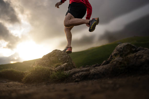 istock Man trail running on mountain: the Dolomites 2197658883
