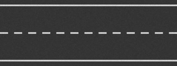 istock White line on tarmac road top view. Highway traffic road vector illustration. Background of asphalt surface texture. Roadway pattern. Straight urban driveway 2197659178