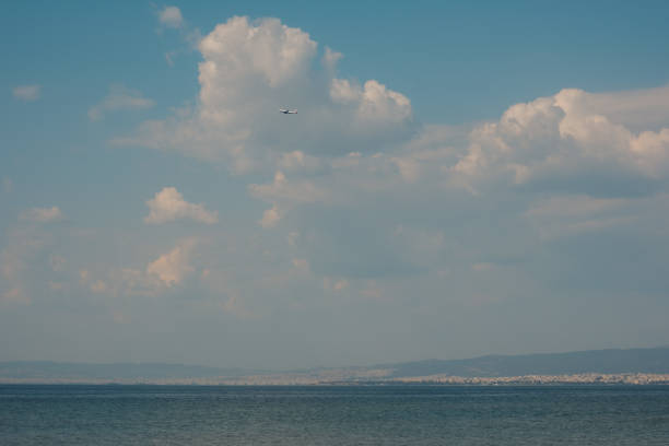 Clear summer sky over the sea in Greece
