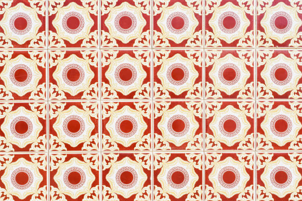 Ornate Portuguese azulejo tiles featuring a repeating decorative design.